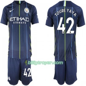 Billige Fotballdrakter Manchester City Toure Yaya 42 Barn Bortedraktsett 2018/19 Kortermet
